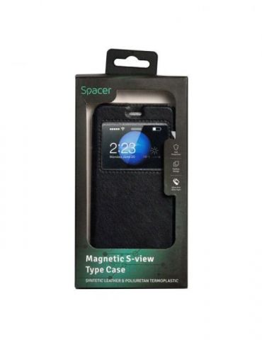 Husa smartphone spacer pentru huawei p10 magnetica tip portofel negru spt-m-hw.p10 Spacer - 1 - Tik.ro