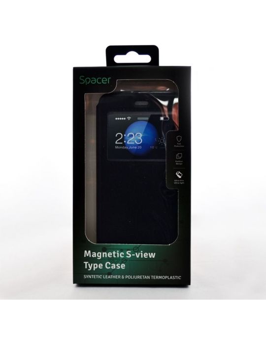 Husa smartphone spacer pentru samsung j5 2017 (doar j530f) magnetica tip portofel negru spt-m-sa.j52017 Spacer - 1