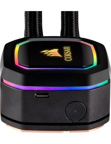 Cooler corsair skt. universal racire cu lichid vent. 120 mm x 2 2400 rpm led rgb cw-9060043-ww (include tv 3.5 lei) Corsair - 1