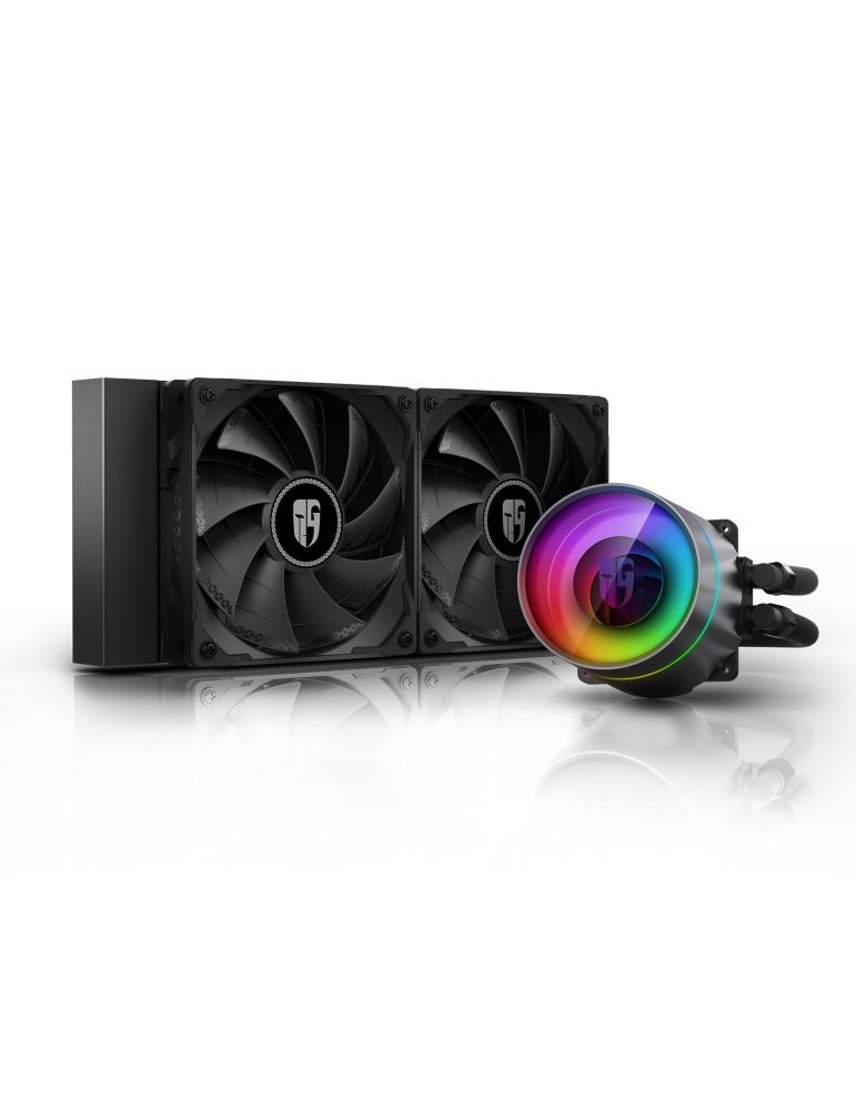 Cooler deepcool skt. universal racire cu lichid vent. 120 mm x 2 1800 rpm led rgb castle 240ex (include tv 1.75 lei)