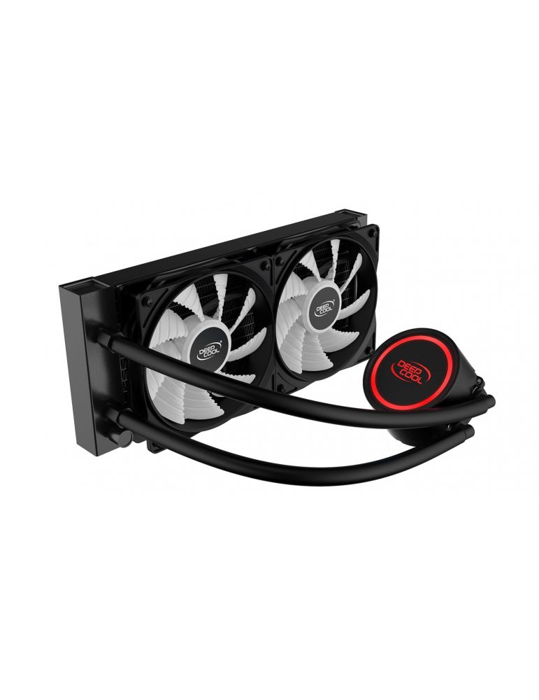 Cooler deepcool skt. universal racire cu lichid vent. 120 mm x 2 1800 rpm led rosu gammaxx l240t red (include tv 1.75 lei)