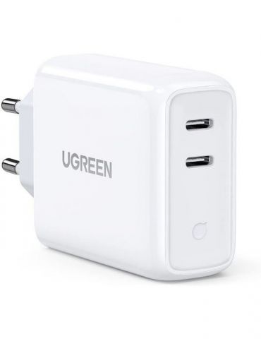 Incarcator retea ugreen cd199 quick charge 36w 2 x usb type-c 5v/3a alb 70264 (include timbru verde 0.75 lei) - 6957303872640 Ug - Tik.ro