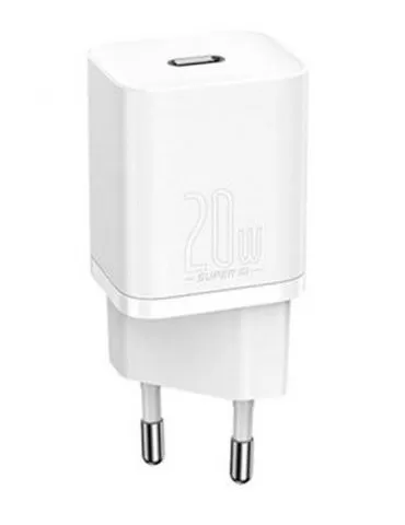 Incarcator retea baseus speed mini quick charge 20w 1 x usb type-c 5v/3.0a alb ccfs-sn02 (include timbru verde 0.75 lei) - 69 Ba - Tik.ro