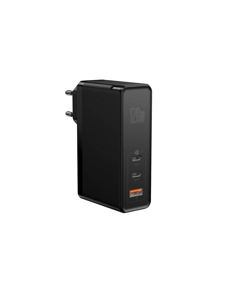Incarcator retea baseus gan2 fast charge 120w 2 x usb type-c 5v/3a max 1 x usb 5v/3a include cablu usb type-c la usb type-c 1