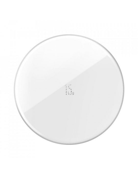 Incarcator wireless baseus simple qi 15w compatibilitate smartphones cablu type-c la usb 1m inclus alb wxjk-b02 (include tv 0 Ba