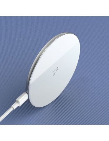 Incarcator wireless baseus simple qi 15w compatibilitate smartphones cablu type-c la usb 1m inclus alb wxjk-b02 (include tv 0 Ba