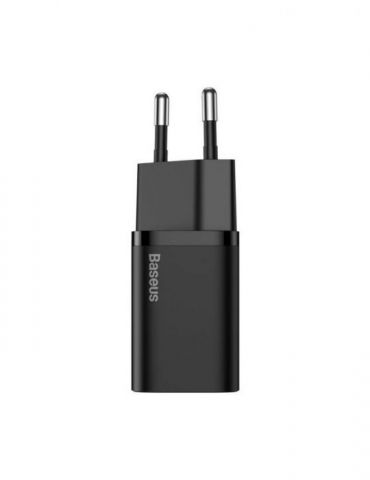 Incarcator retea baseus super si quick charge 25w 1 x usb type-c 5v/3a max include cablu usb type-c la usb type-c 1m negru tz Ba