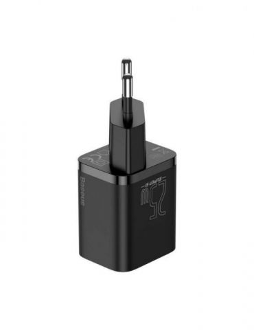 Incarcator retea baseus super si quick charge 25w 1 x usb type-c 5v/3a max include cablu usb type-c la usb type-c 1m negru tz Ba