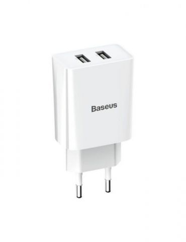 Incarcator retea baseus speed mini quick charge 10.5w 2 x usb 5v/2.1a alb ccfs-r01 (include tv 0.8lei) - 6953156216433 Baseus -  - Tik.ro