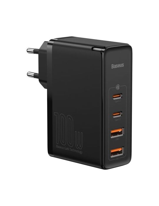 Incarcator retea baseus gan2 pro quick charge 3.0 100w 2 x usb type-c 5v/3a max 2 x usb 5v/3a max negru ccgan2p-l01 (include  Ba