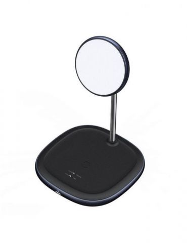 Incarcator wireless baseus swan 2 in 1 qi 20w incarcare magsafe iphone 12 + charging dock qi material aluminiu include cablu  Ba