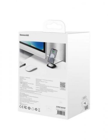Incarcator wireless baseus swan 2 in 1 qi 20w incarcare magsafe iphone 12 + charging dock qi material aluminiu include cablu  Ba