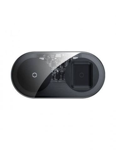 Incarcator wireless baseus simple 2 in 1 qi 18w compatibilitate smartphones si airpods cablu type-c la usb inclus negru trans Ba