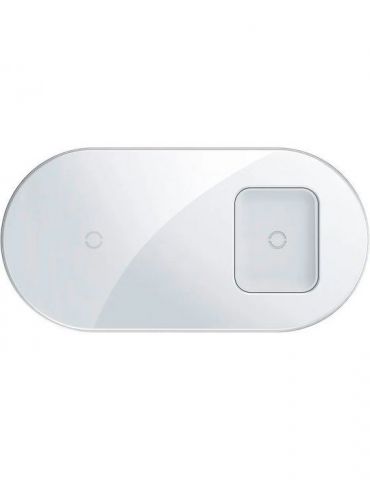 Incarcator wireless baseus simple 2 in 1 qi 18w compatibilitate smartphones si airpods cablu type-c la usb inclus alb wxjk-02 Ba - Tik.ro