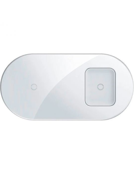 Incarcator wireless baseus simple 2 in 1 qi 18w compatibilitate smartphones si airpods cablu type-c la usb inclus alb wxjk-02 Ba