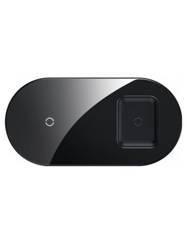 Incarcator wireless baseus simple 2 in 1 qi 18w compatibilitate smartphones si airpods cablu type-c la usb inclus negru wxjk- Ba - Tik.ro