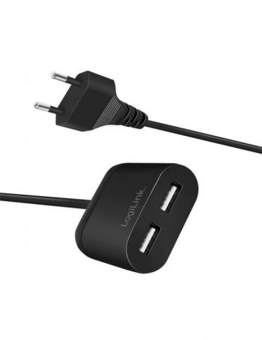 Alimentator retea 220v logilink universal 2 x usb-a maxim 2.4a 12w suport ocp/ovp/scp 1.5m negru pa0255 (include tv 0.18lei) Log