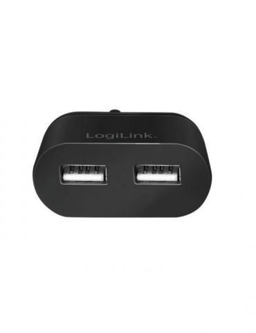 Alimentator retea 220v logilink universal 2 x usb-a maxim 2.4a 12w suport ocp/ovp/scp 1.5m negru pa0255 (include tv 0.18lei) Log
