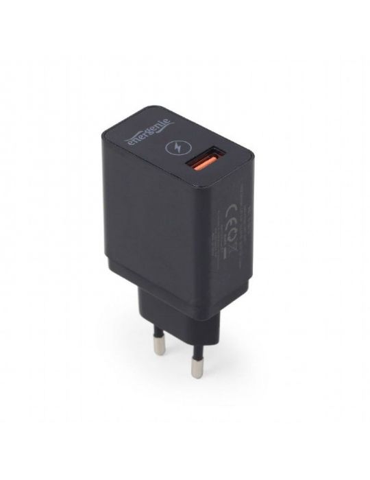 Alimentator retea 220v gembird universal 1 x usb quick charge 3.0 negru eg-uqc3-01 (include tv 0.18lei) Gembird - 1