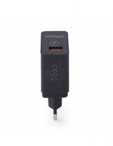 Alimentator retea 220v gembird universal 1 x usb quick charge 3.0 negru eg-uqc3-01 (include tv 0.18lei) Gembird - 1