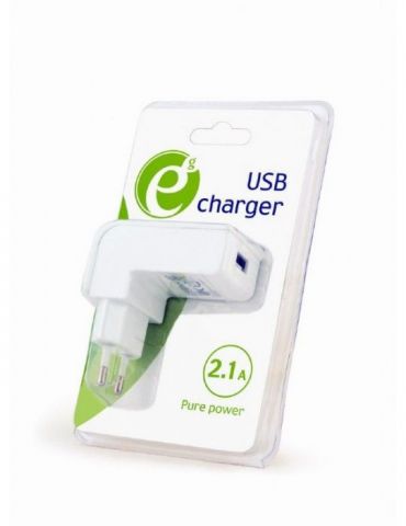 Alimentator retea 220v gembird universal 1 x usb 2.1a alb eg-uc2a-02-w (include tv 0.18lei) Gembird - 1