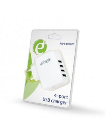 Alimentator retea 220v gembird universal 4 x usb maxim 3.1a alb eg-u4ac-02 (include tv 0.18lei) Gembird - 1
