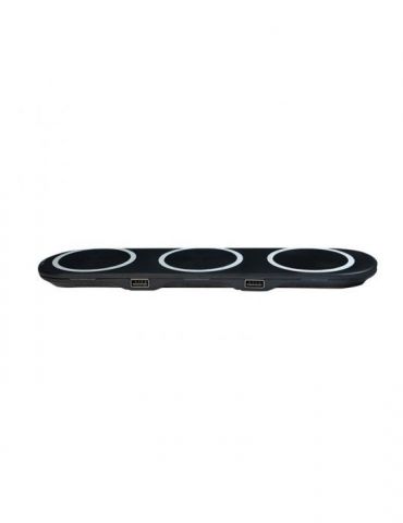 Alimentator wireless logilink compatibil cu tel. certificate qi 3 porturi wireless x 5w 2 x usb (5v/2.1a) black pa0182 (inclu Lo