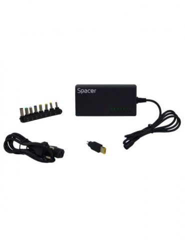 Alimentator notebook universal ac-dc spacer 96w - compatibil cu majoritatea nb 9 tipuri de mufe dc12/16/18/19/20/24v spal-lap Sp