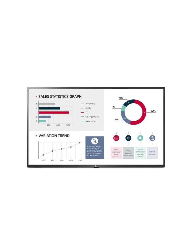 LG 50UL3G-B Afișaj Semne Panou informare digital de perete 127 cm (50") IPS Wi-Fi 400 cd/m² 4K Ultra HD Negru Procesor