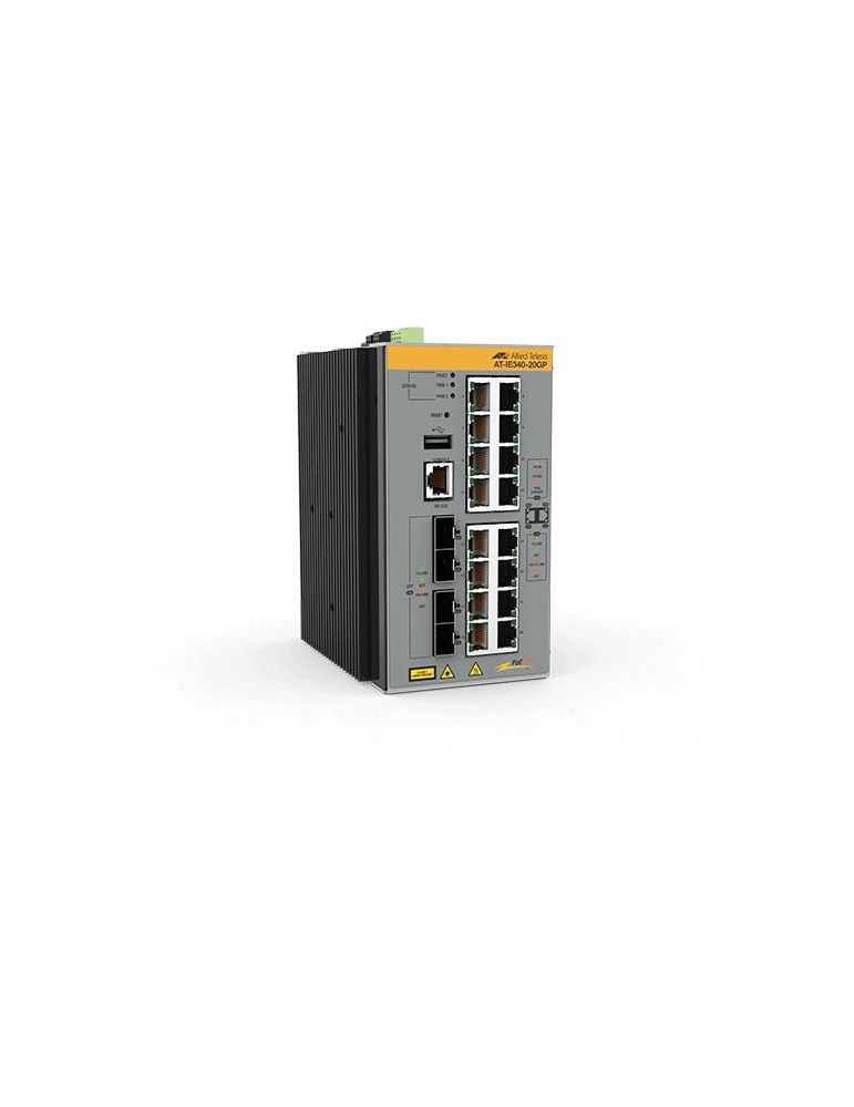 Allied Telesis AT-IE340-20GP-80 Gestionate L3 Gigabit Ethernet (10/100/1000) Power over Ethernet (PoE) Suport Gri