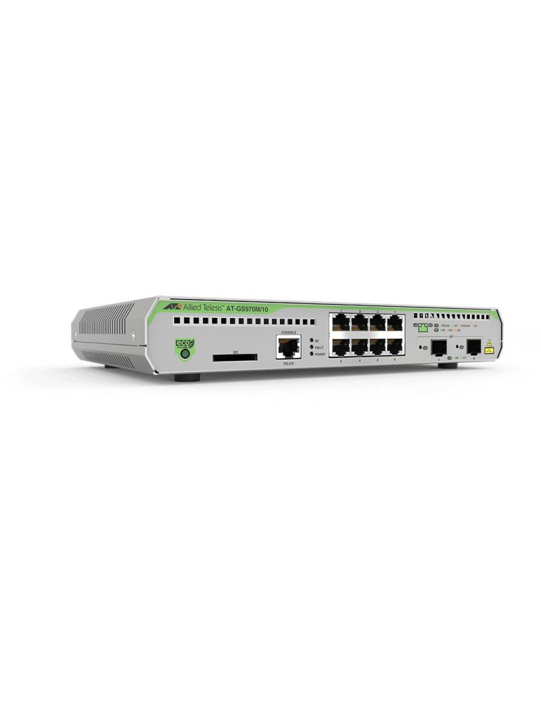 Switch Allied Telesis AT-GS970M/10PS-50,8x RJ45, 2x SFP Uplink, 10/100/1000 Mbps, PoE