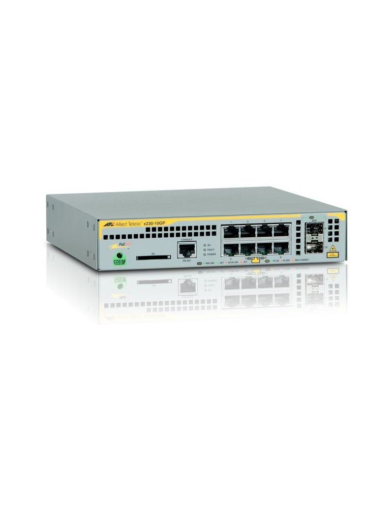 Allied Telesis AT-x230-10GP-50 Gestionate L2+ Gigabit Ethernet (10/100/1000) Power over Ethernet (PoE) Suport Gri