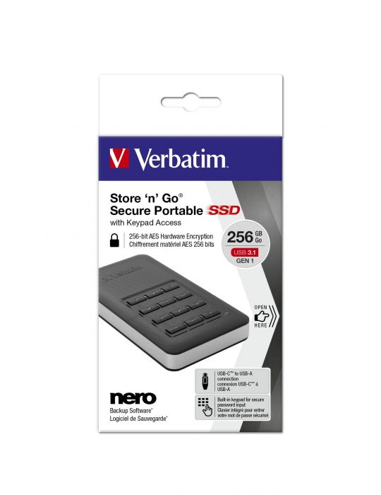Verbatim Store'n'Go 256 Giga Bites Negru, Argint Verbatim - 4
