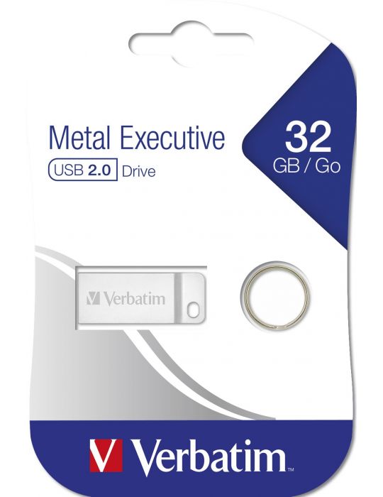 Verbatim Metal Executive memorii flash USB 32 Giga Bites USB Tip-A 2.0 Argint Verbatim - 6