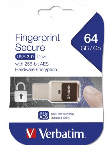 Verbatim Fingerprint Secure memorii flash USB 64 Giga Bites USB Tip-A 3.2 Gen 1 (3.1 Gen 1) Argint Verbatim - 2