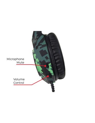 SureFire Skirmish Căști Prin cablu Bandă de fixare pe cap Gaming USB Tip-A Negru, Camuflaj, Verde SureFire - 2