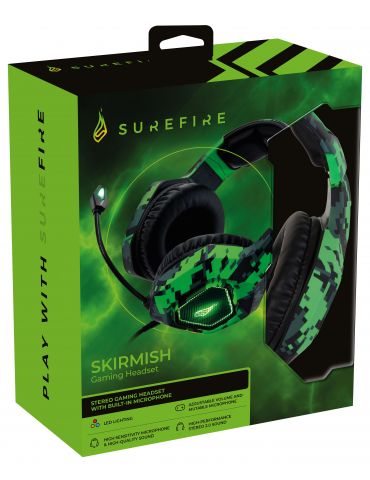 SureFire Skirmish Căști Prin cablu Bandă de fixare pe cap Gaming USB Tip-A Negru, Camuflaj, Verde SureFire - 10