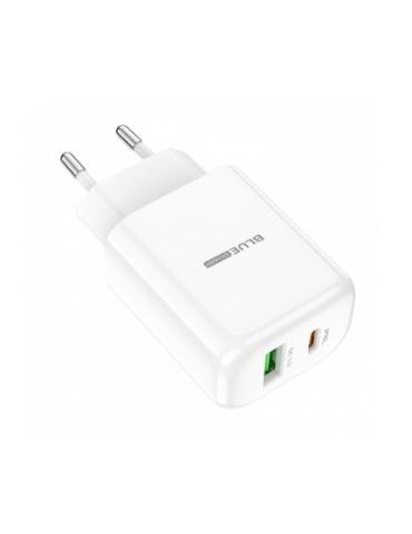 Incarcator retea usb blue power bbn4 potential quick charge 20w 1 x usb - 1 x usb tip-c alb  314529 (include tv 0.8lei) Blue pow