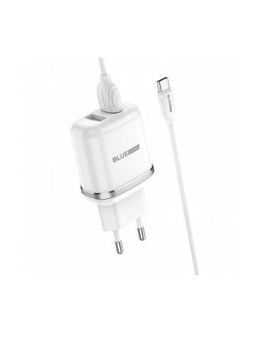 Incarcator retea cu cablu usb tip-c blue power bcba25a outstanding 2 x usb 2.4 a alb 303645 (include tv 0.8lei) Blue power - 1
