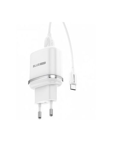 Incarcator retea cu cablu usb tip-c blue power bcba25a outstanding 2 x usb 2.4 a alb 303645 (include tv 0.8lei) Blue power - 1