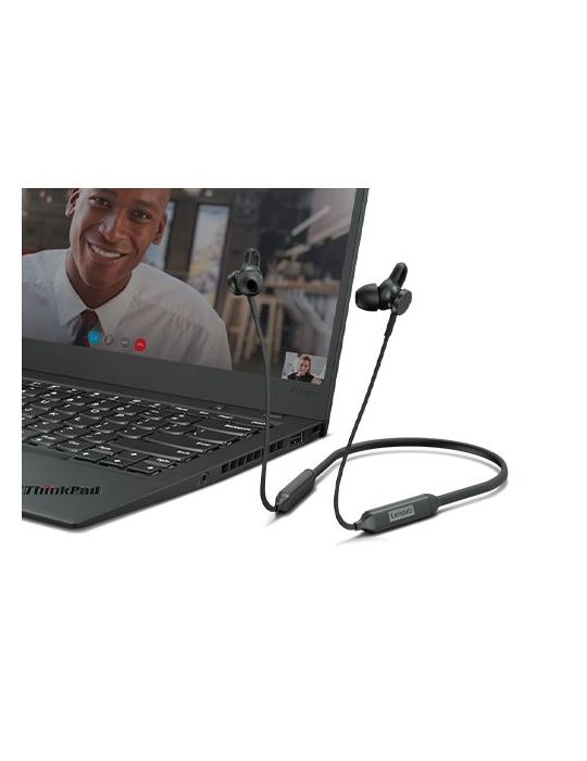 Lenovo 4XD1B65028 cască audio & cască cu microfon Căști Prin cablu & Wireless În ureche Calls/Music Micro-USB Bluetooth Negru Le