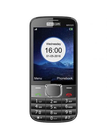 Telefon maxcom cu butoane  3.2 inch 2 mpix 16 gb 2g oem negru-argintiu mm320 (include tv 0.5lei) Maxcom - 1 - Tik.ro