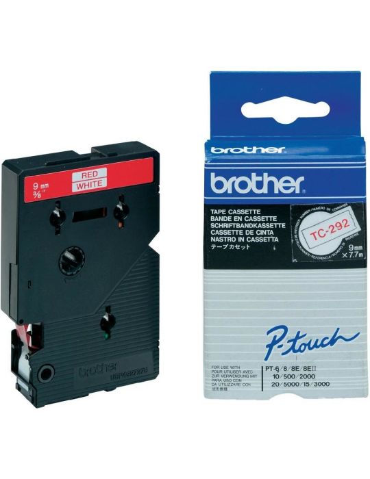 Brother TC-292 benzi pentru etichete Rosu pe alb Brother - 1