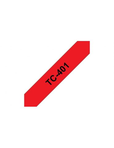 Brother TC-401 benzi pentru etichete Negru pe rosu Brother - 2