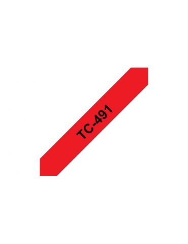 Brother TC-491 benzi pentru etichete Negru pe rosu Brother - 2