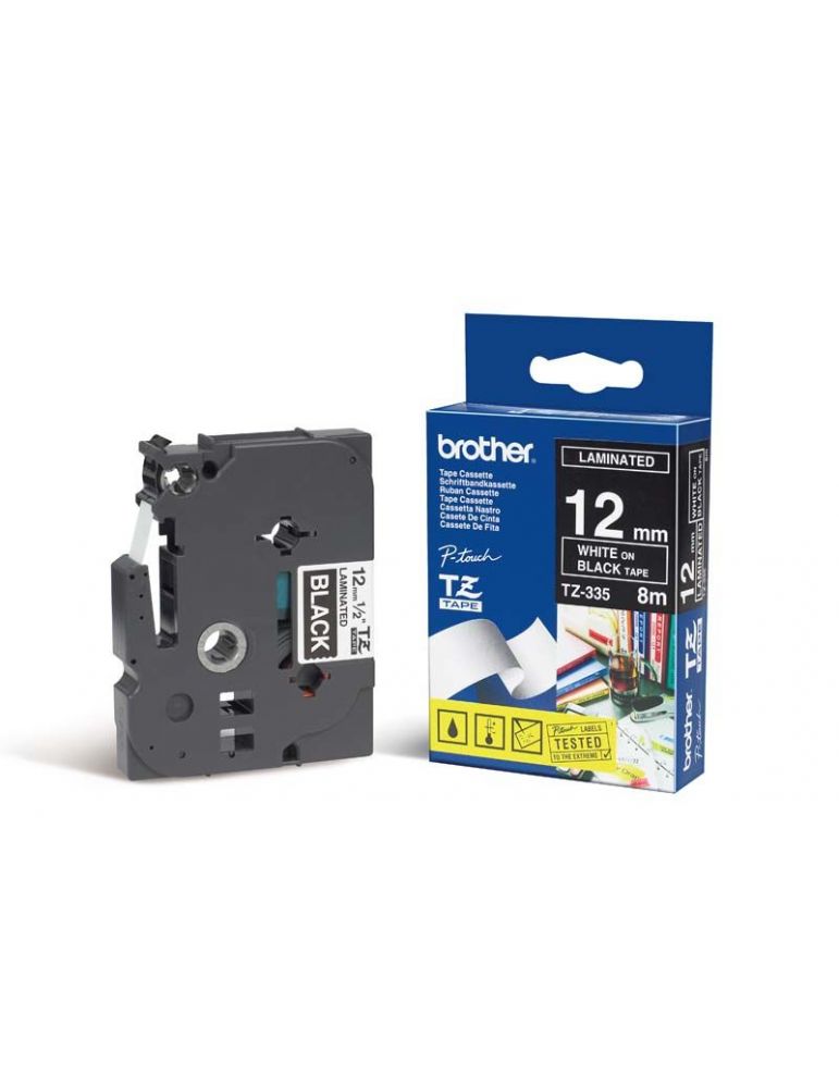 Brother TX-335 benzi pentru etichete Negru pe alb