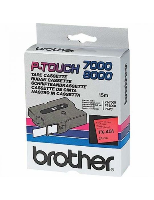 Brother TX-451 benzi pentru etichete Negru pe rosu Brother - 1