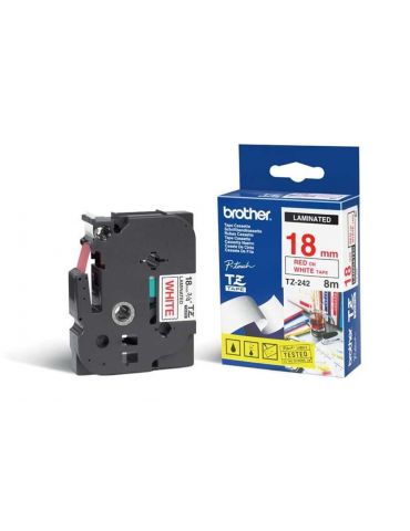Brother TX-242 benzi pentru etichete Rosu pe alb Brother - 1 - Tik.ro