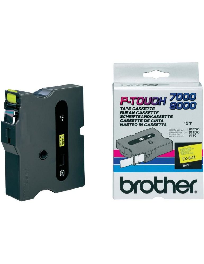Brother TX-641 benzi pentru etichete Negru pe galben