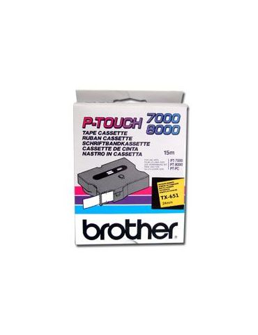 Brother TX-651 benzi pentru etichete Negru pe galben Brother - 1 - Tik.ro